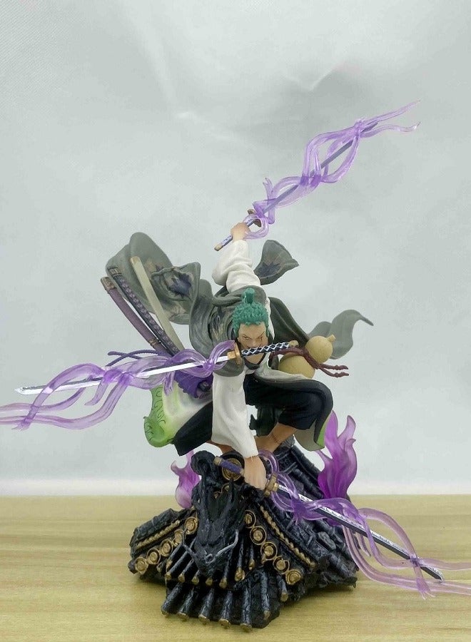 One Piece Roof Roronoa Zoro Three Knives Flow Solon Office Model Ornament - Image 1